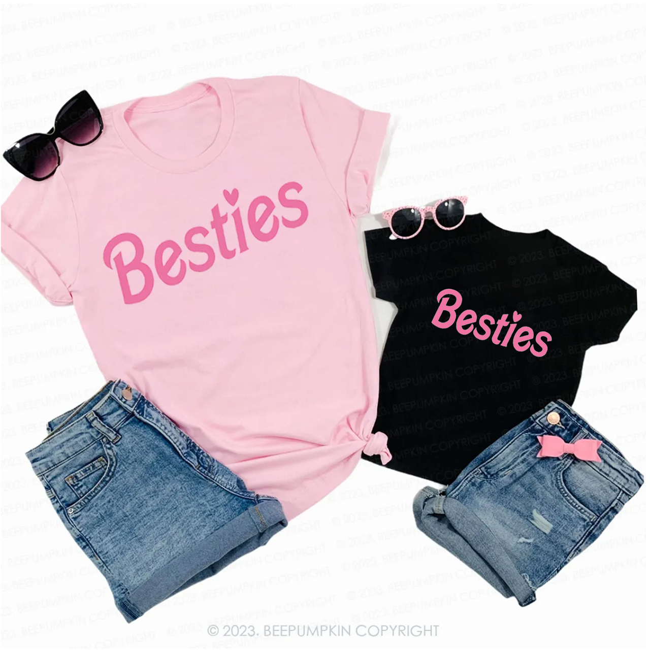 Besties Valentines Day Best Gift Family Matching Shirts