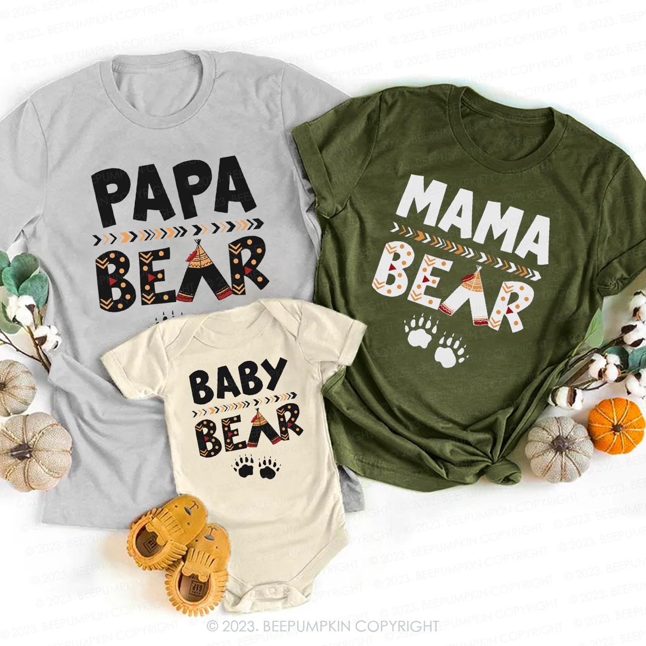 Personalized Bear Family Matching Tees