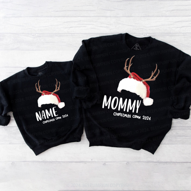 Personalized Reindeer Christmas Crew 2024 Family Sweatshirts