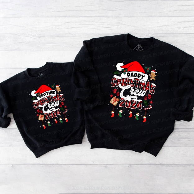 Custom Christmas Crew 2024 Matching Party Sweatshirt
