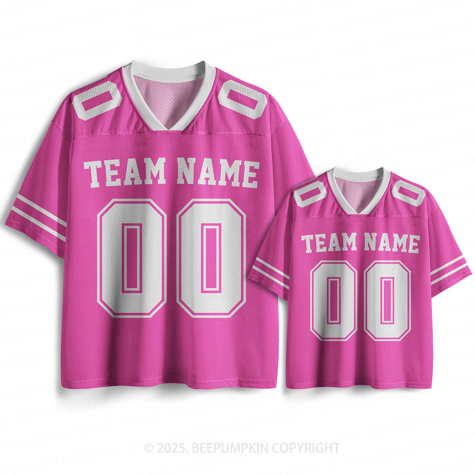 Personalized Team Name & Number Hot Pink Family Matching Sport Jersey Beepumpkin
