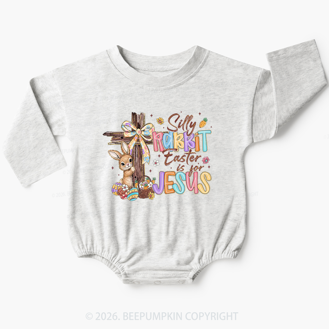 Silly Rabbit Easter Is For Jesus Baby Bubble Romper