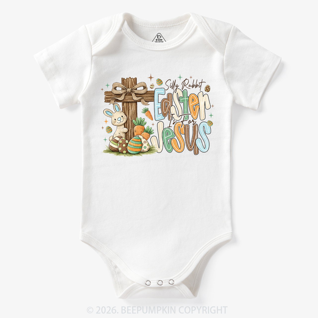 Easter If For Jesus Thrifted Farmhouse Bunny Bodysuit