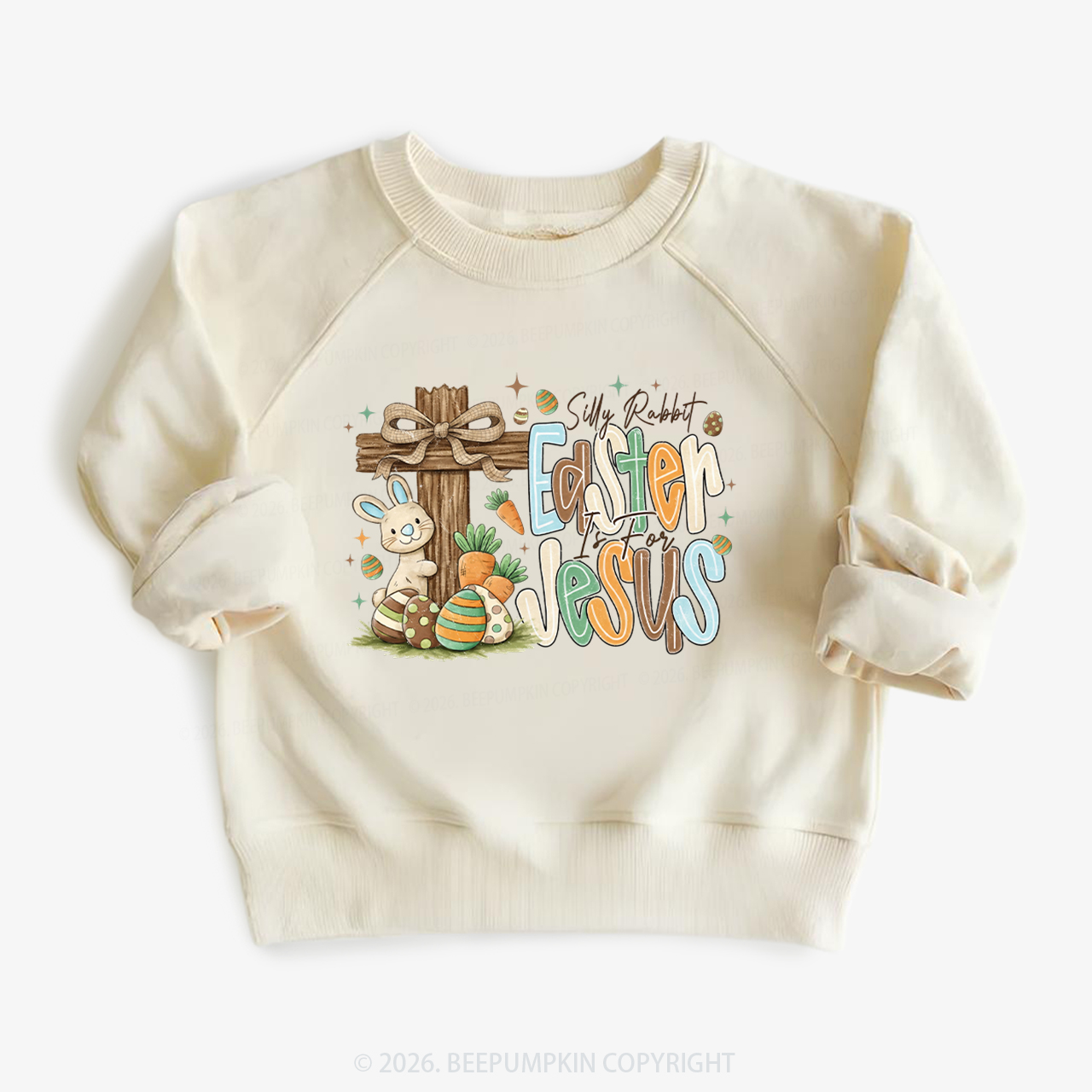 Easter If For Jesus Thrifted Farmhouse Bunny Kid's Sweatshirt