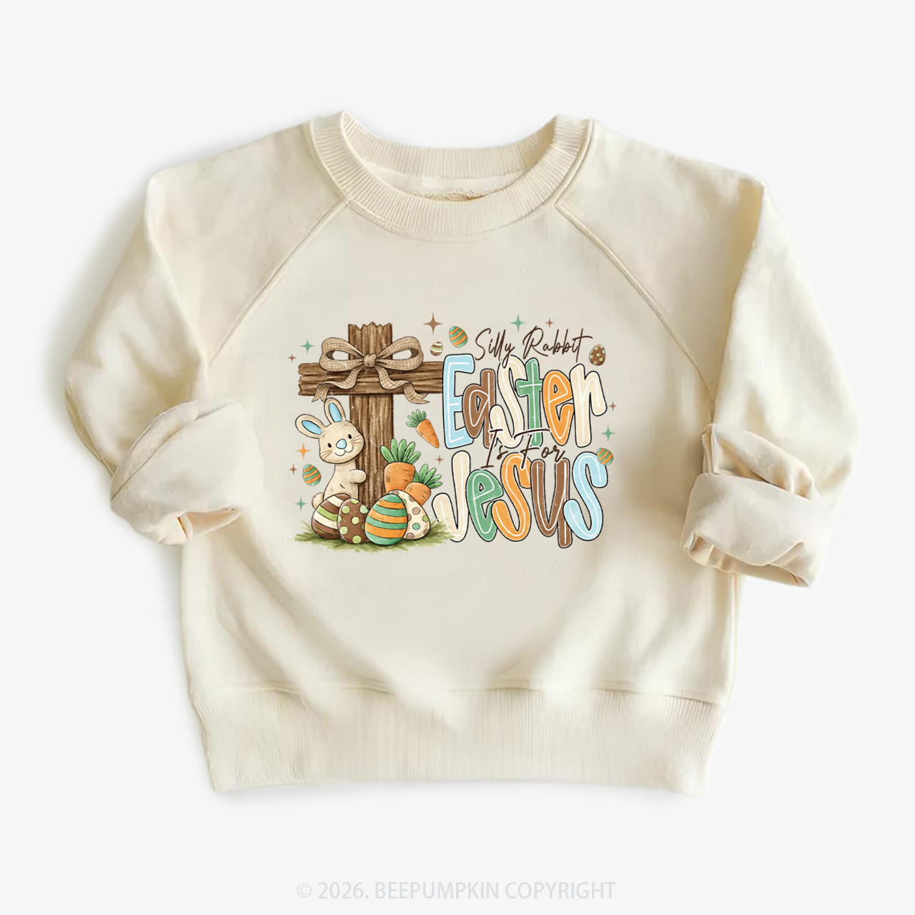 Easter If For Jesus Thrifted Farmhouse Bunny Kid's Sweatshirt