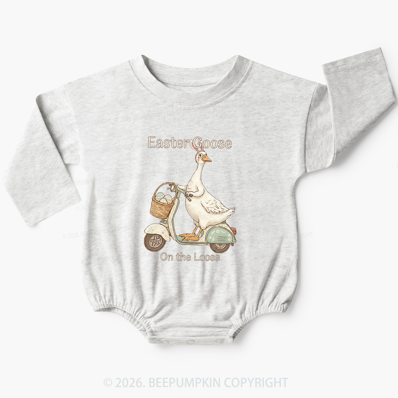 Easter Silly Goose Holiday Meme Baby Bubble Romper