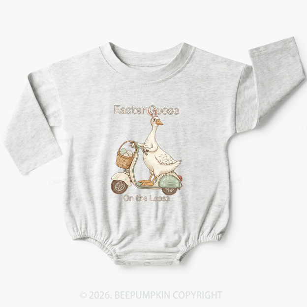Easter Silly Goose Holiday Meme Baby Bubble Romper