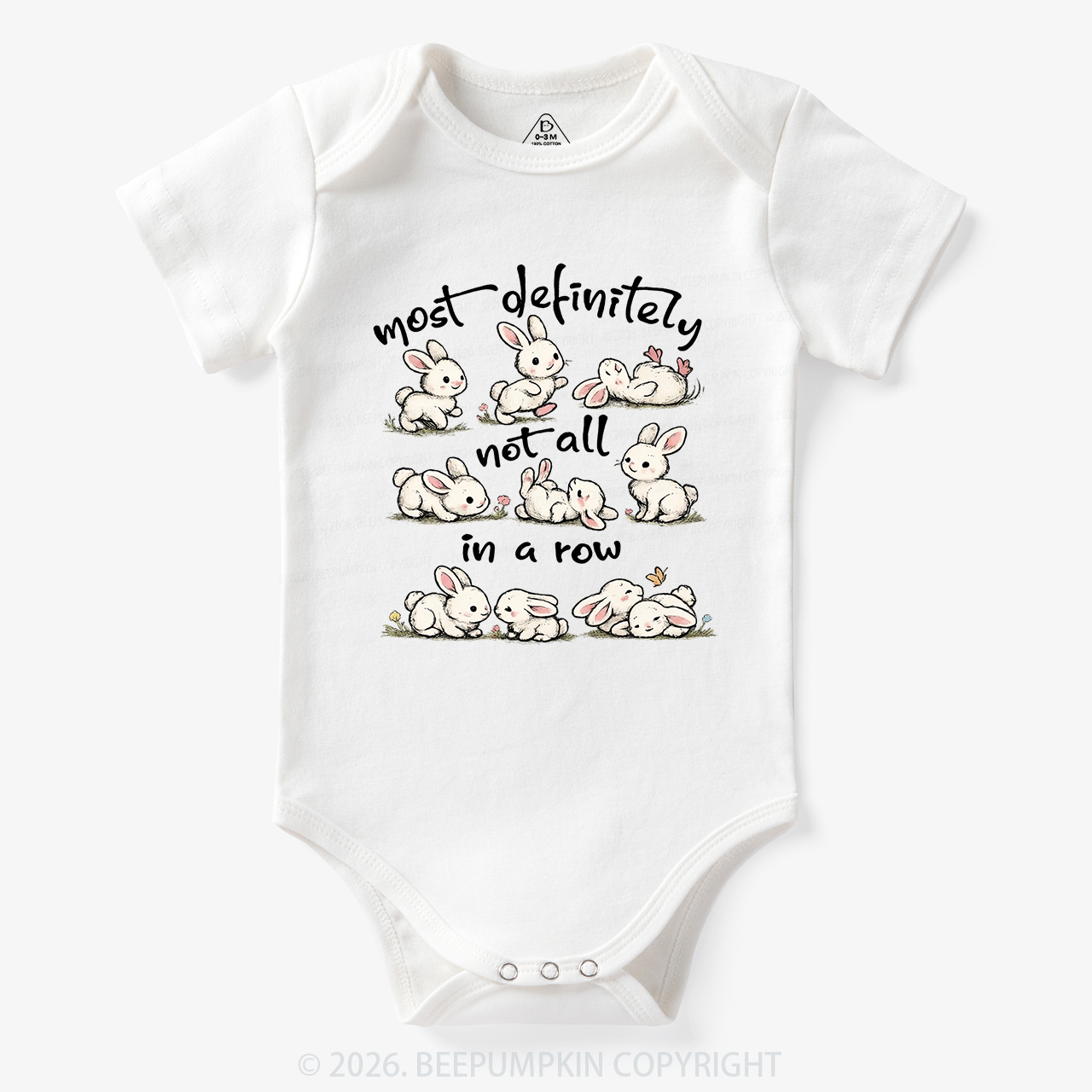 Funny Bunnies Not All In a Row Sarcastic Bodysuit
