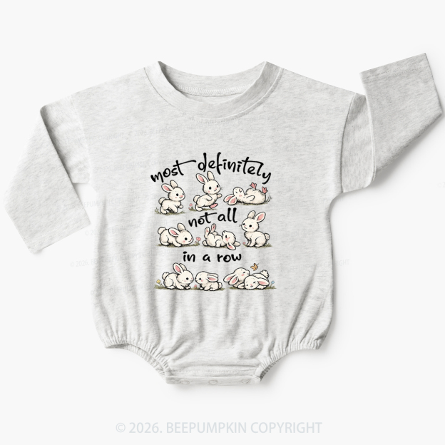 Funny Bunnies Not All In a Row Sarcastic Baby Bubble Romper