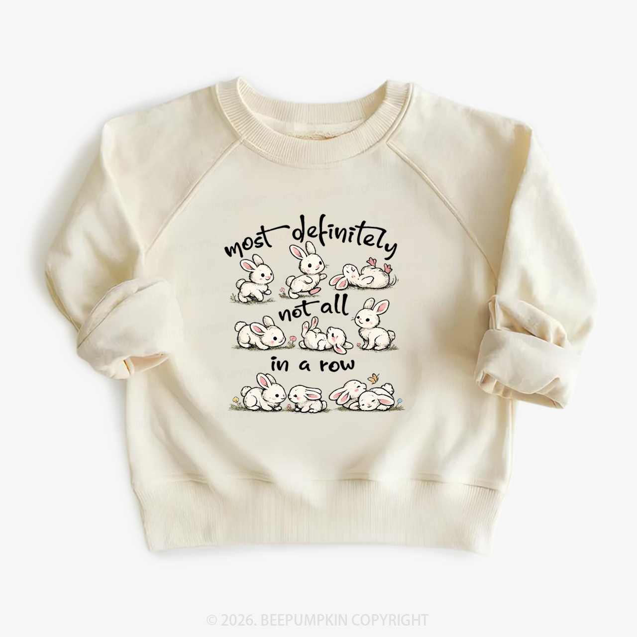 Funny Bunnies Not All In a Row Sarcastic Kid's Sweatshirt