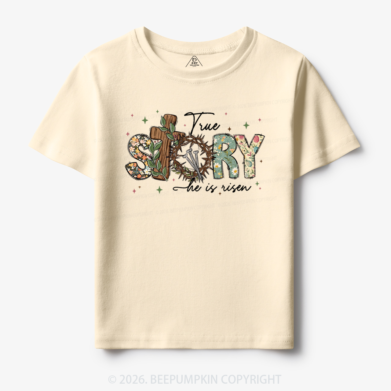True Story He Is Risen Retro Easter Toddler&Kid's Tees