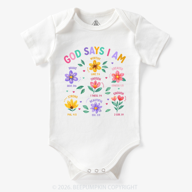 God Says I Am Flowers Bodysuit