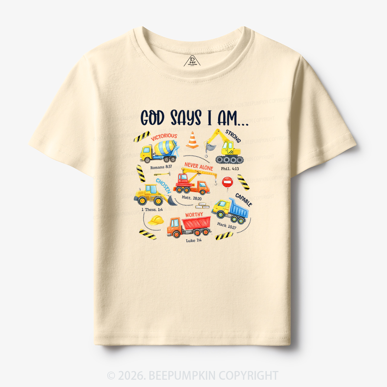 God Says I Am Construction Toddler&Kid's Tees
