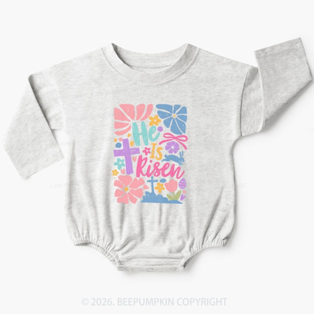 He is Risen Retro Christian Easter Baby Bubble Romper