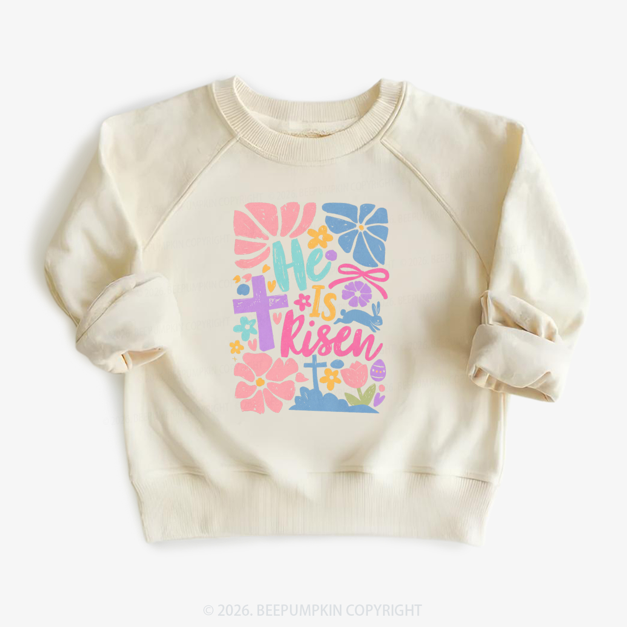 He is Risen Retro Christian Easter Kid's Sweatshirt