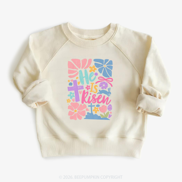 He is Risen Retro Christian Easter Kid's Sweatshirt