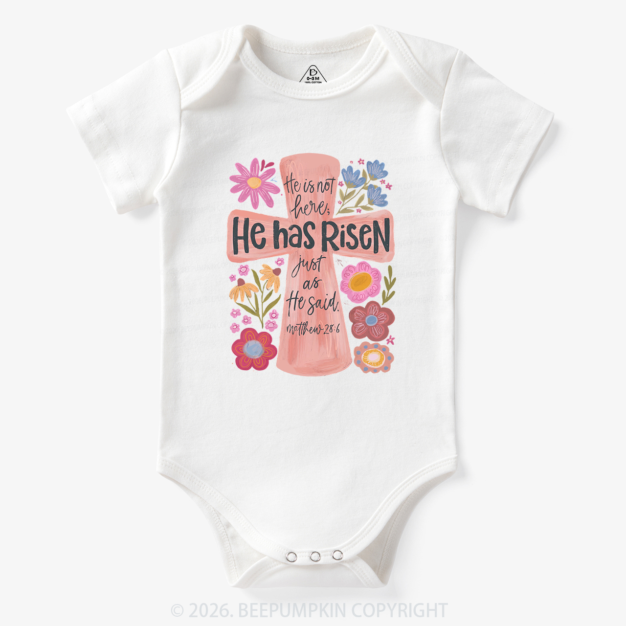 He Has Risen Christian Resurrection day Bodysuit