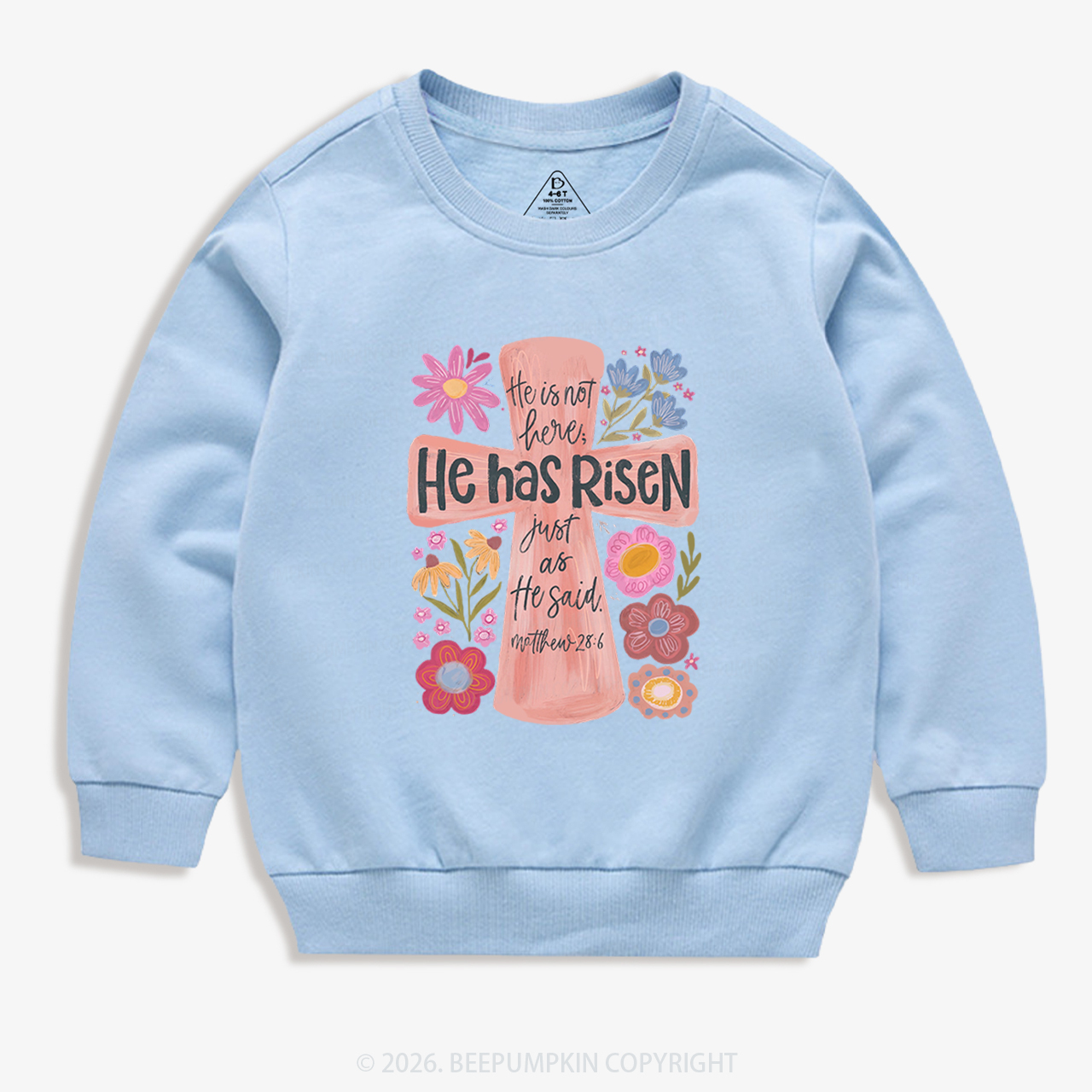 He Has Risen Christian Resurrection day Kid's Sweatshirt