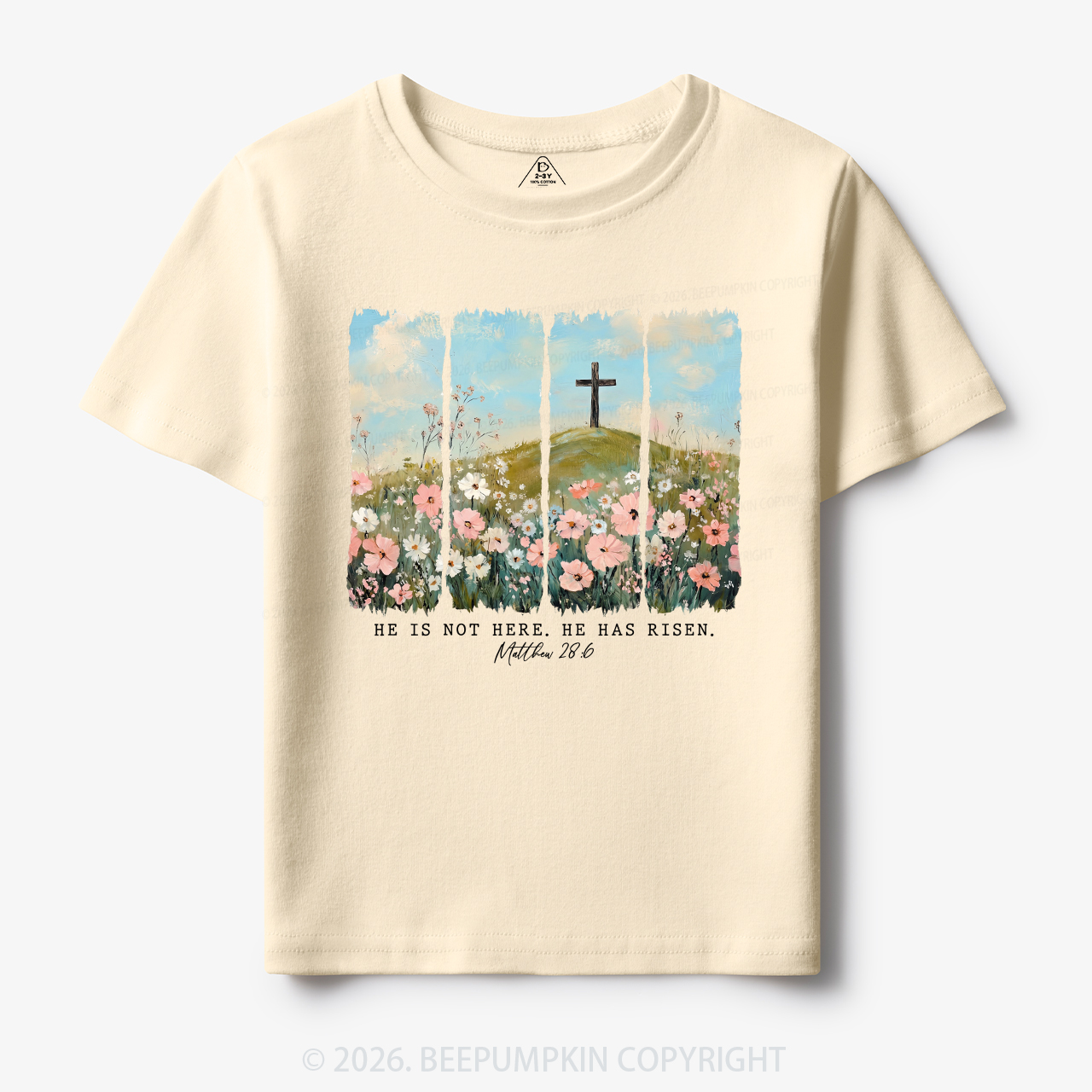 He is Risen Wildflower Spring Easter Toddler&Kid's Tees