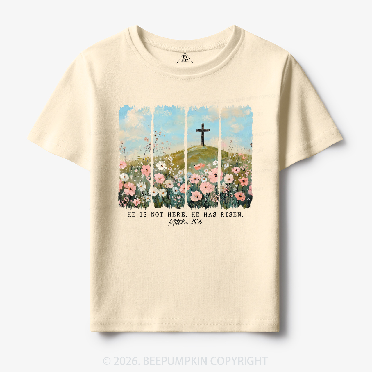 He is Risen Wildflower Spring Easter Toddler&Kid's Tees