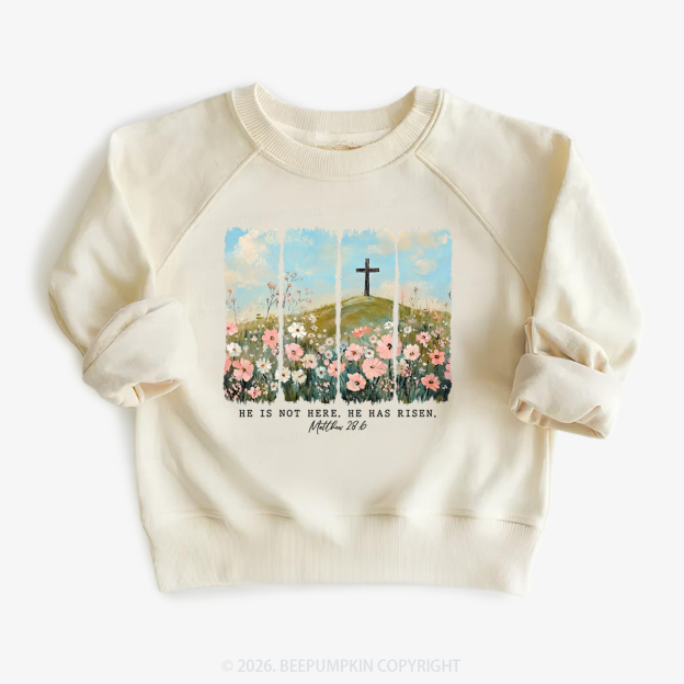 He is Risen Wildflower Spring Easter Kid's Sweatshirt