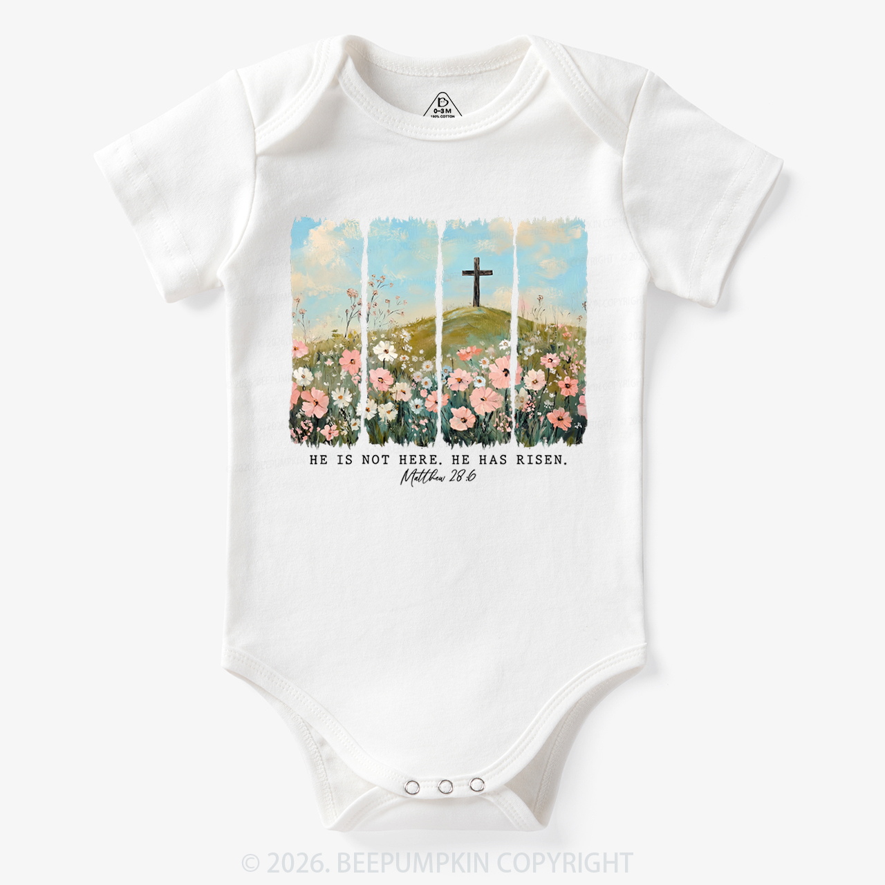 He is Risen Wildflower Spring Easter Bodysuit