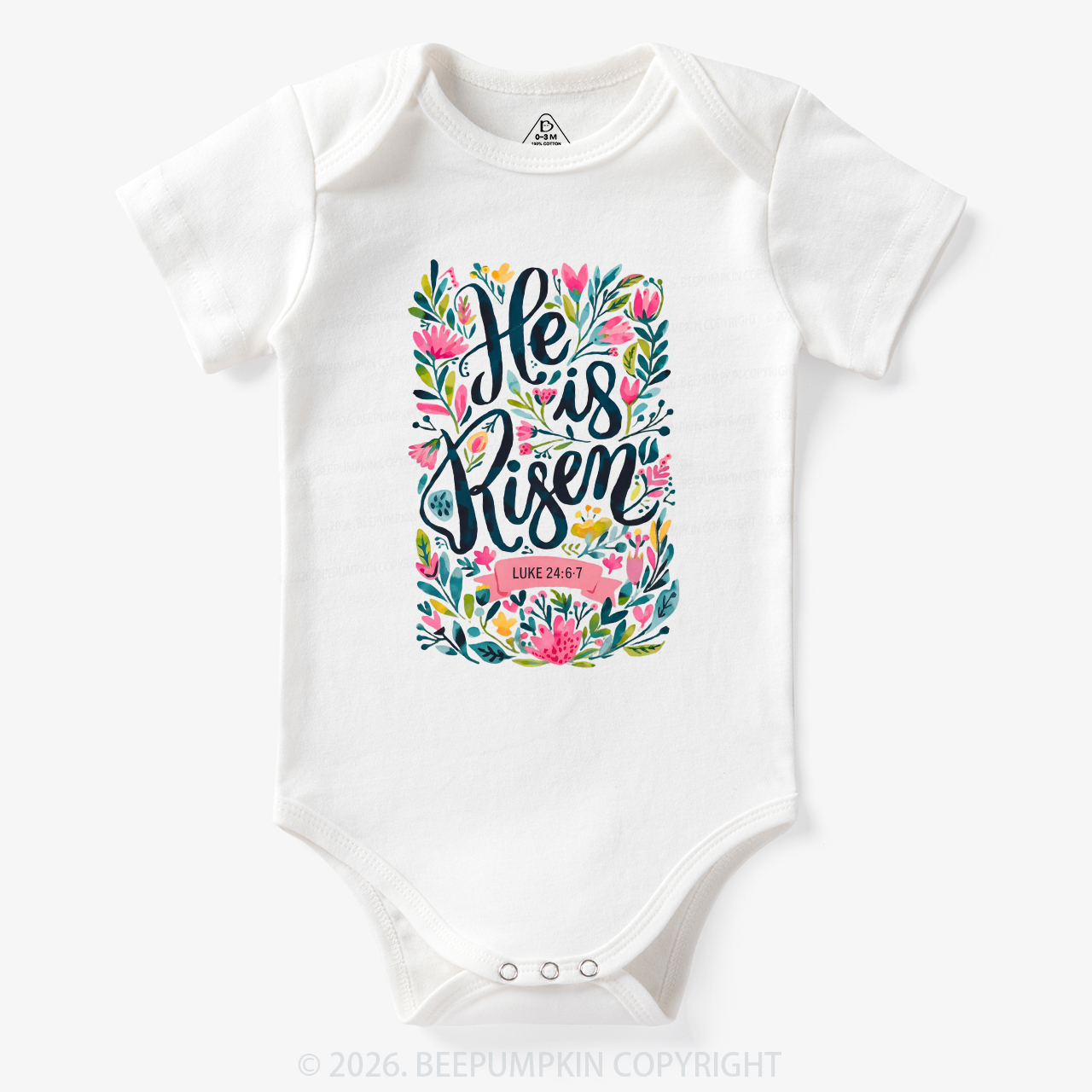 Christian Easter Floral Resurrection Bodysuit