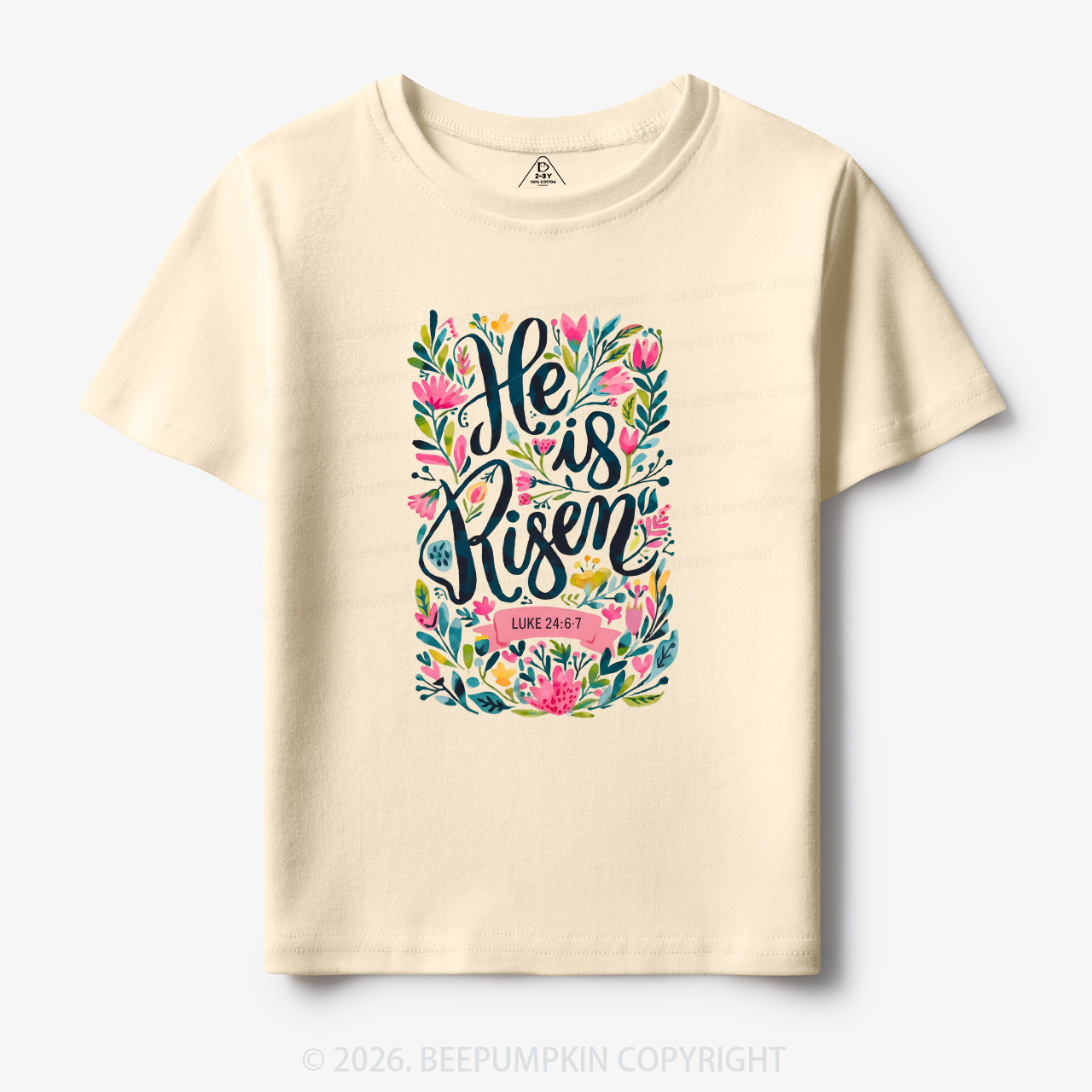 Christian Easter Floral Resurrection Toddler&Kid's Tees