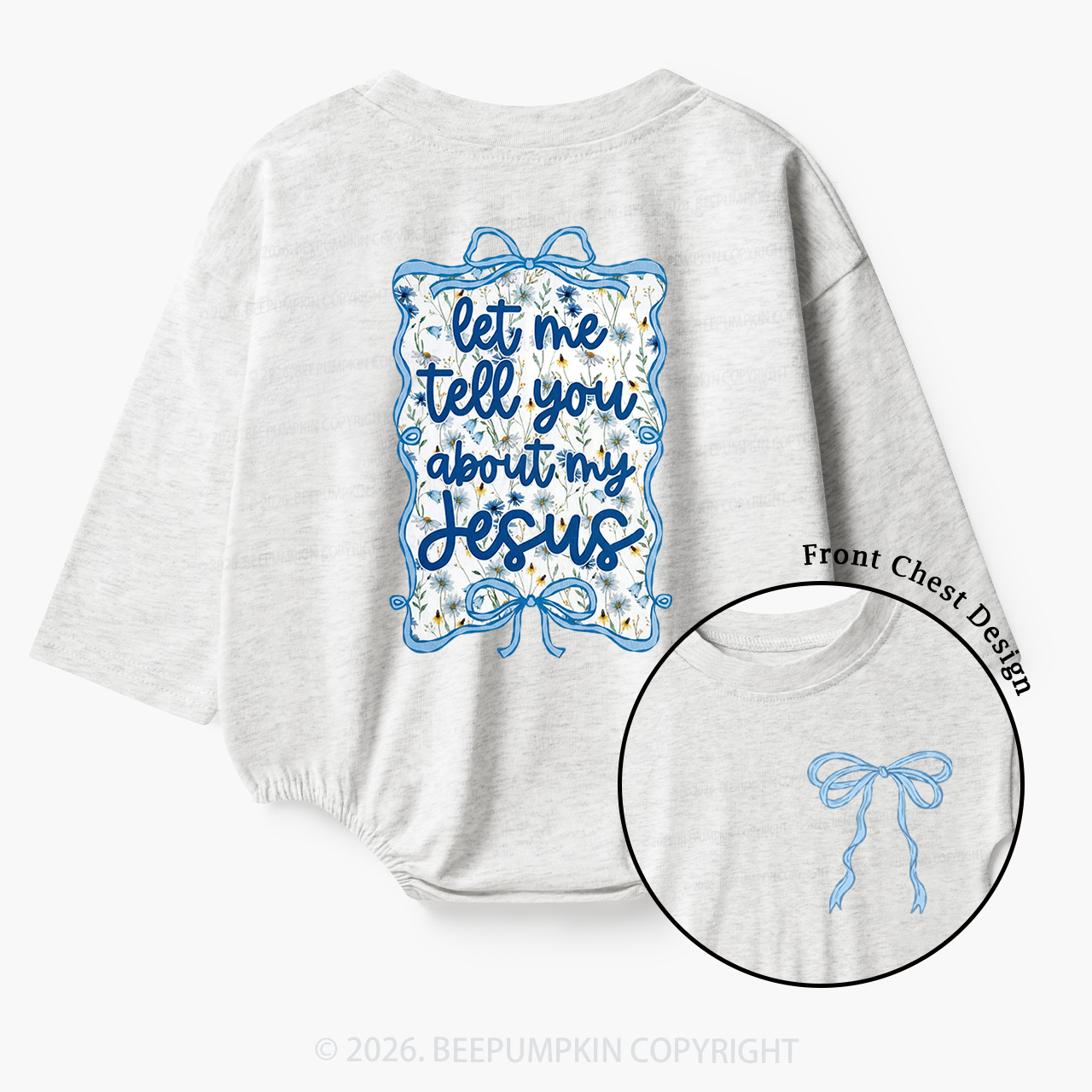 Love like Jesus Coquette Bows Baby Bubble Romper