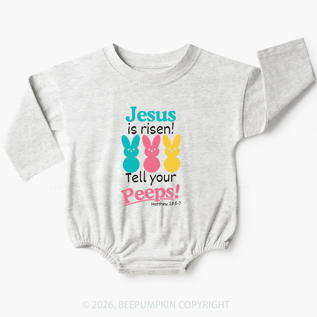 Jesus Is Risen Tell Your Peeps Funny Baby Bubble Romper