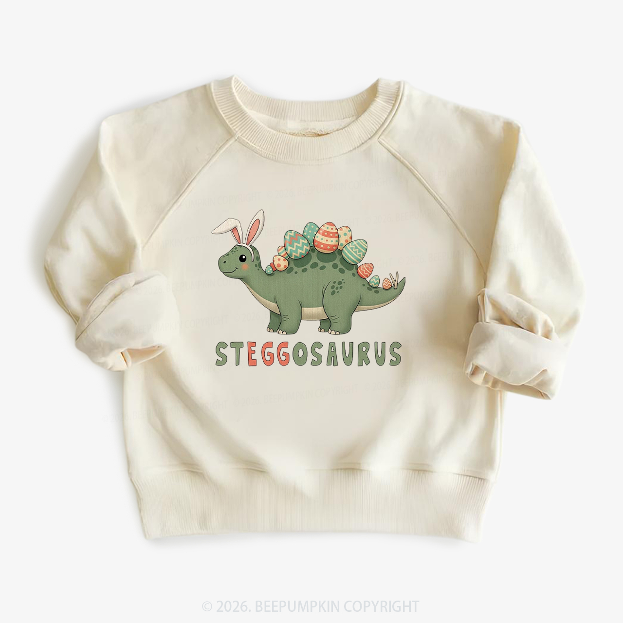 Steggosaurus Easter Dinosaur Kid's Sweatshirt
