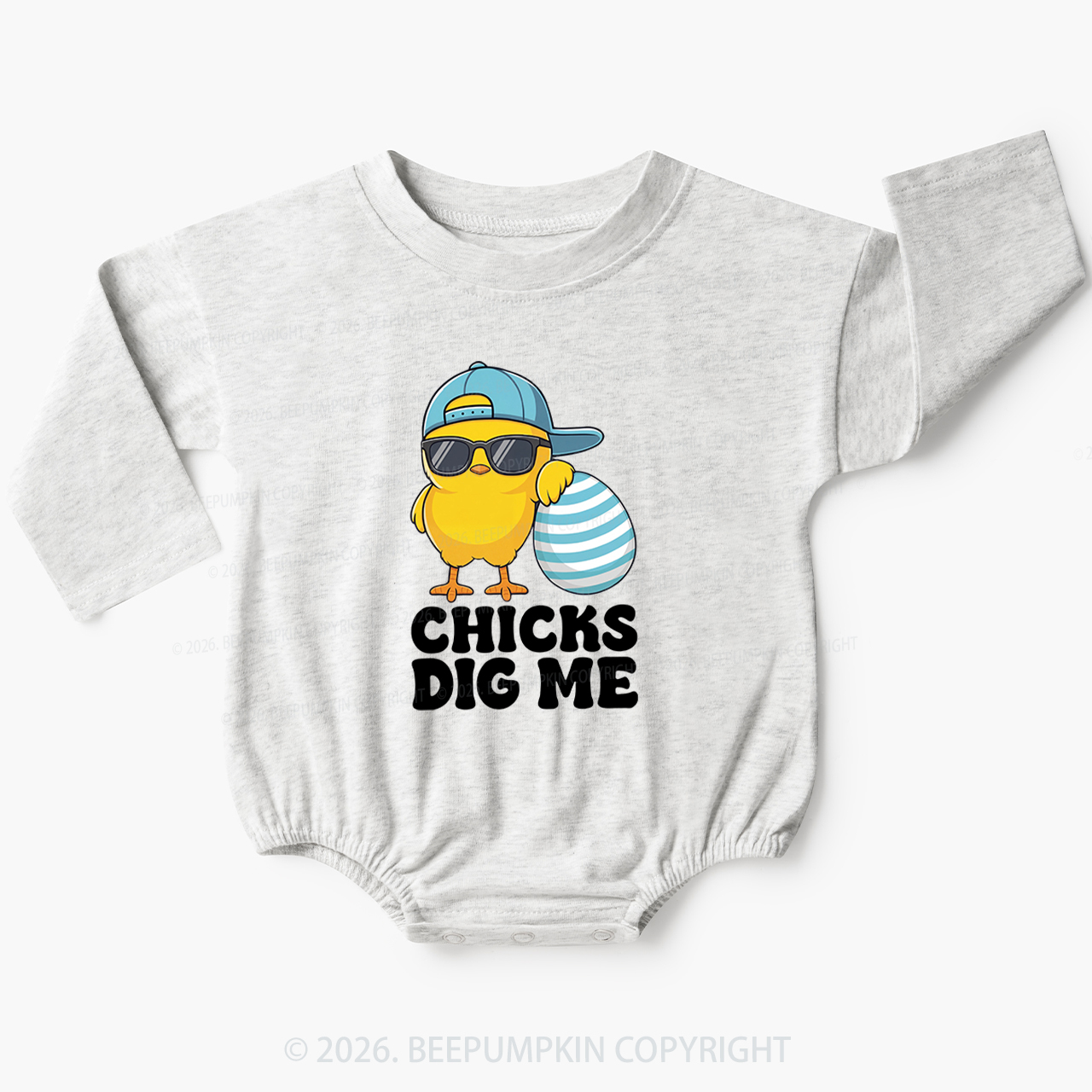 Chicks Dig Me Easter Baby Bubble Romper