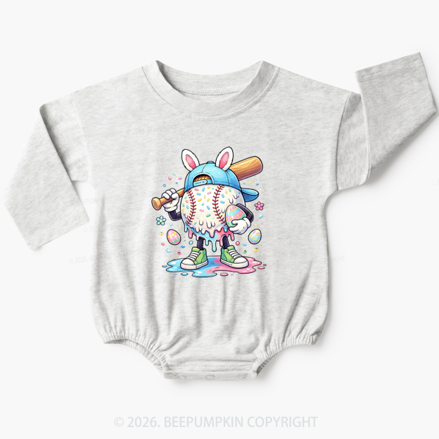 Easter Baseball Drip Baby Bubble Romper