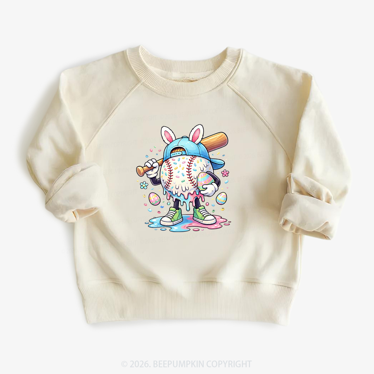 Easter Baseball Drip Kid's Sweatshirt