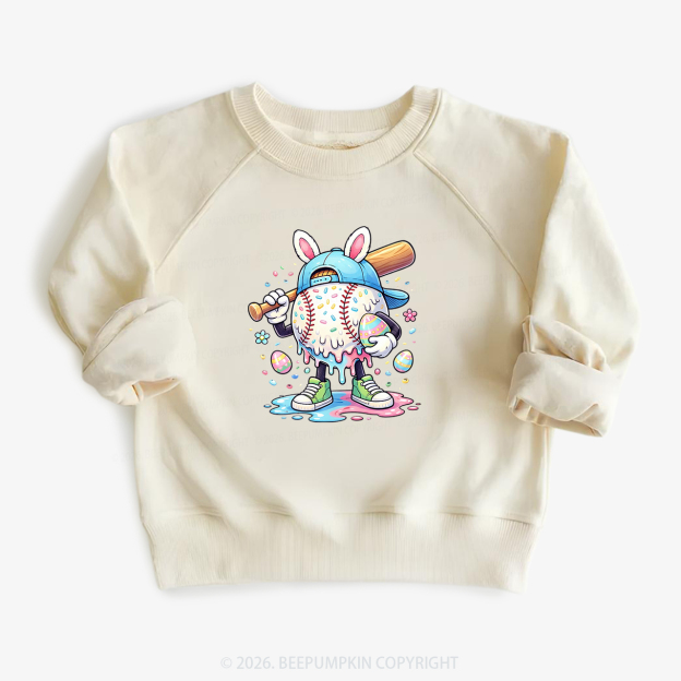 Easter Baseball Drip Kid's Sweatshirt