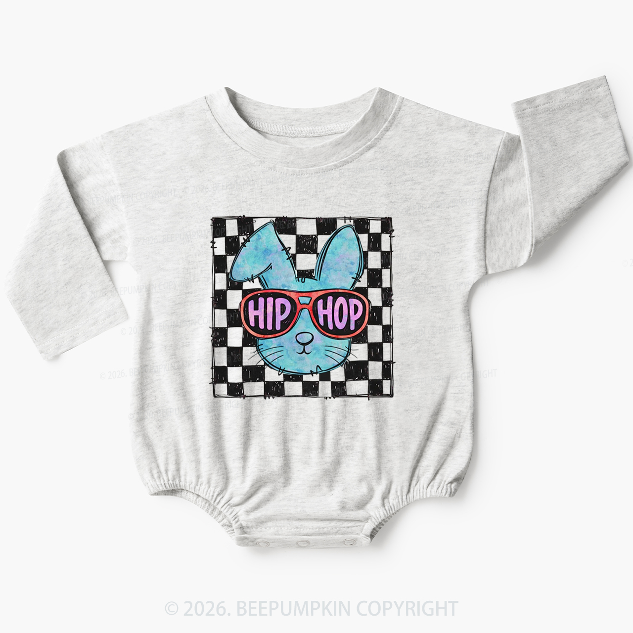 Hip Hop Bunny Easter Baby Bubble Romper