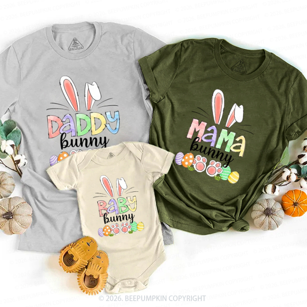 Personalized Easter Bunny Egg Family Matching T-Shirts