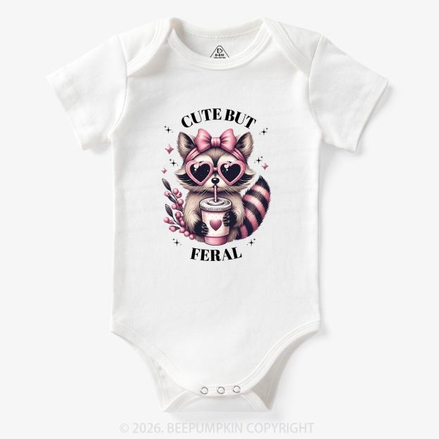 Cute But Feral Funny Raccoon Bodysuit