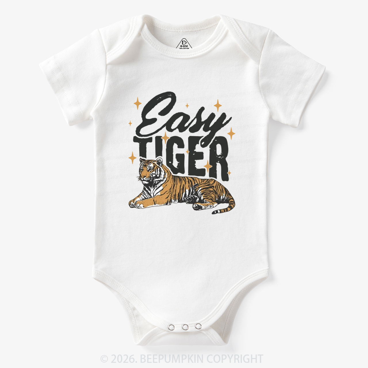 Retro Easy Tiger Funny Animal Bodysuit