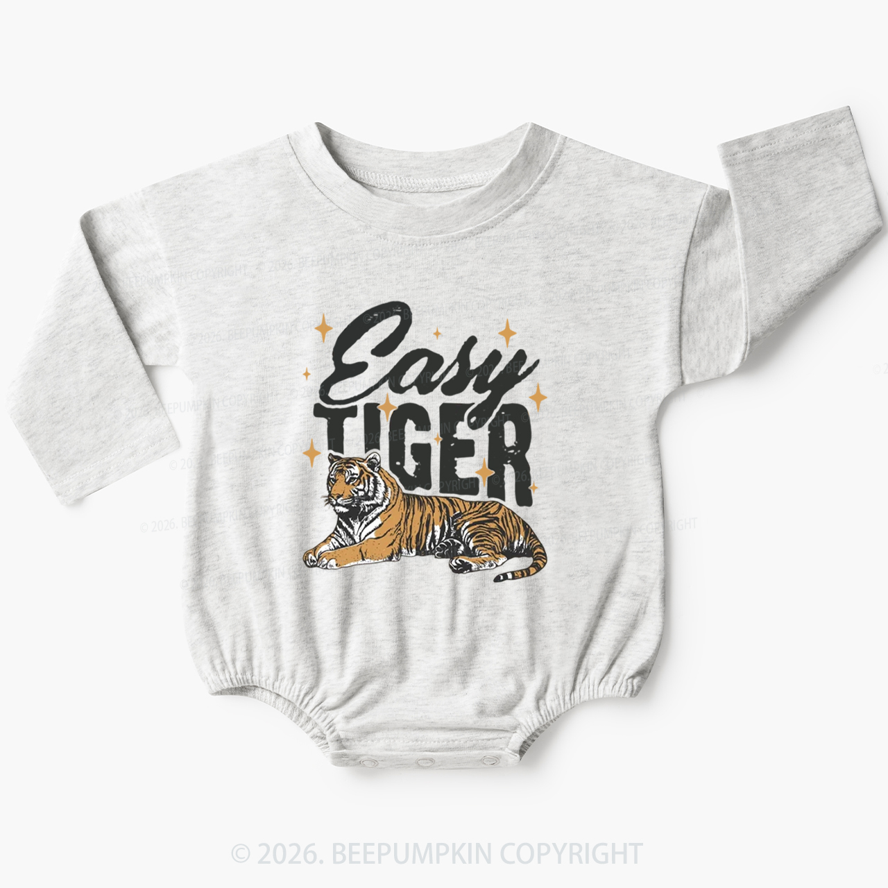 Retro Easy Tiger Funny Animal Baby Bubble Romper