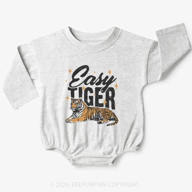 Retro Easy Tiger Funny Animal Baby Bubble Romper