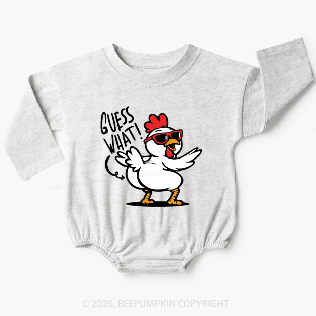 Funny Guess What Chicken Butt Baby Bubble Romper
