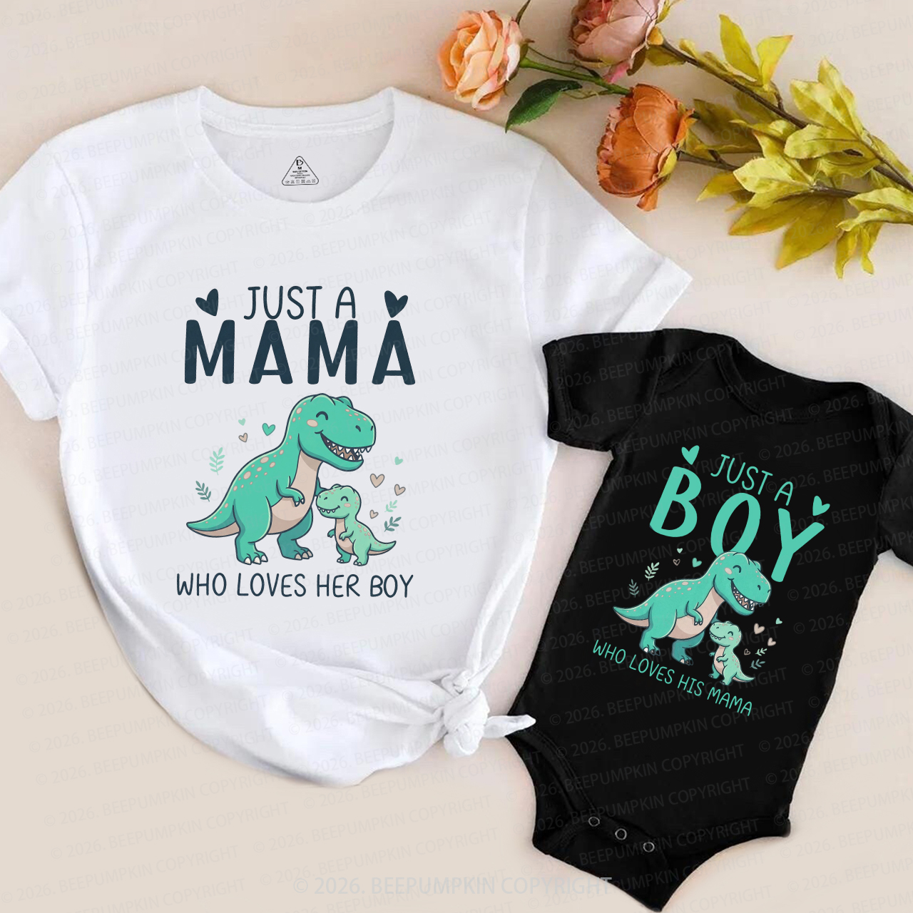 First Mothers Day Dinosaur Mom&Me Matching T-Shirts
