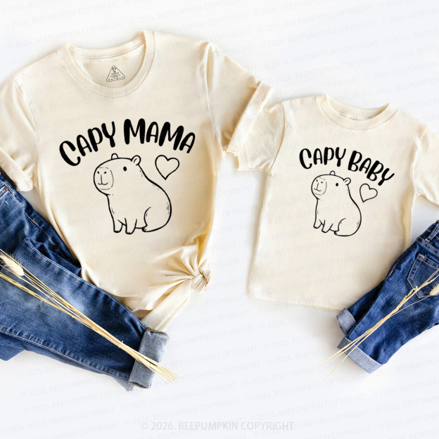 Capybara Mommy and Me Mom&Me Matching T-Shirts