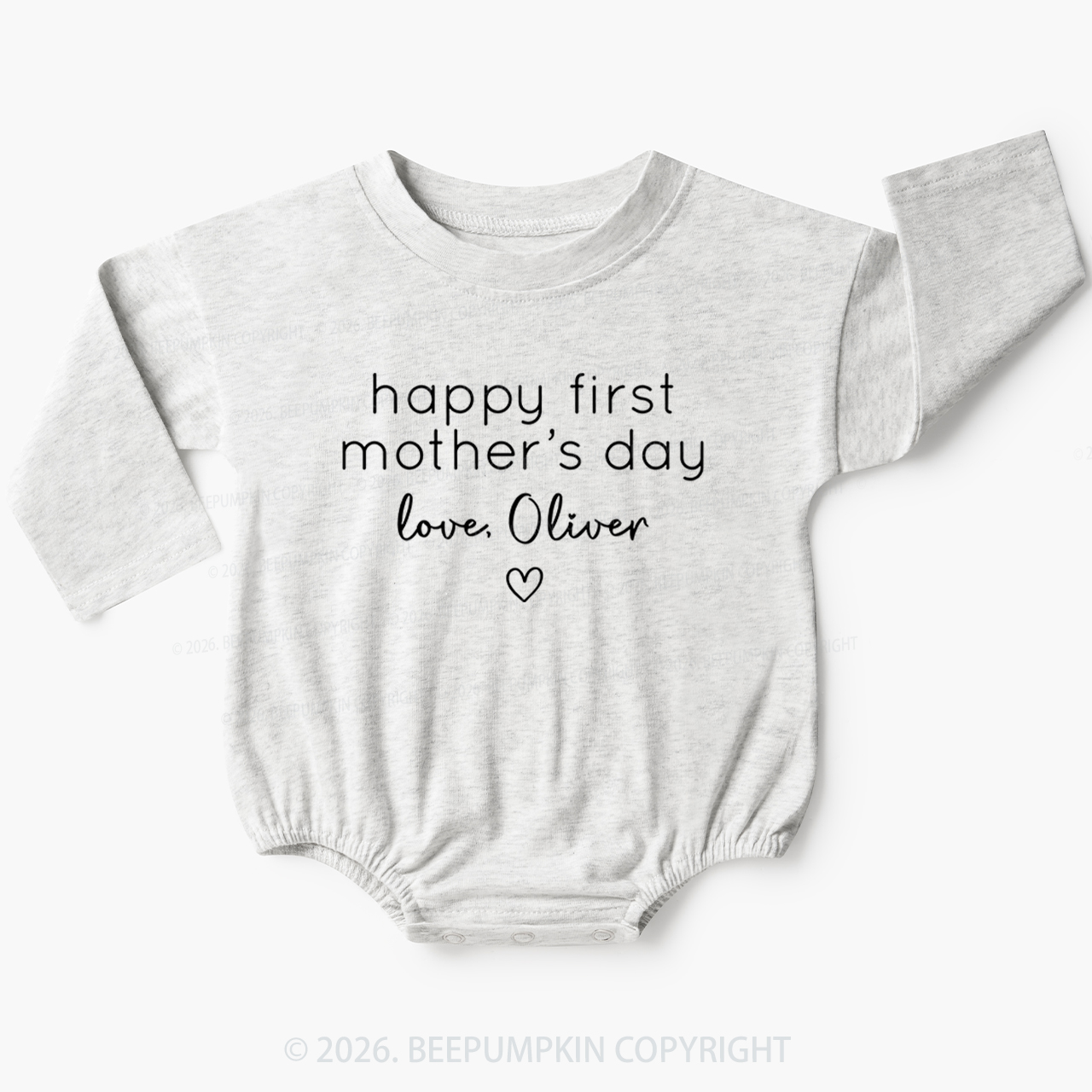 Personalised Retro Happy First Mother's Day Baby Bubble Romper