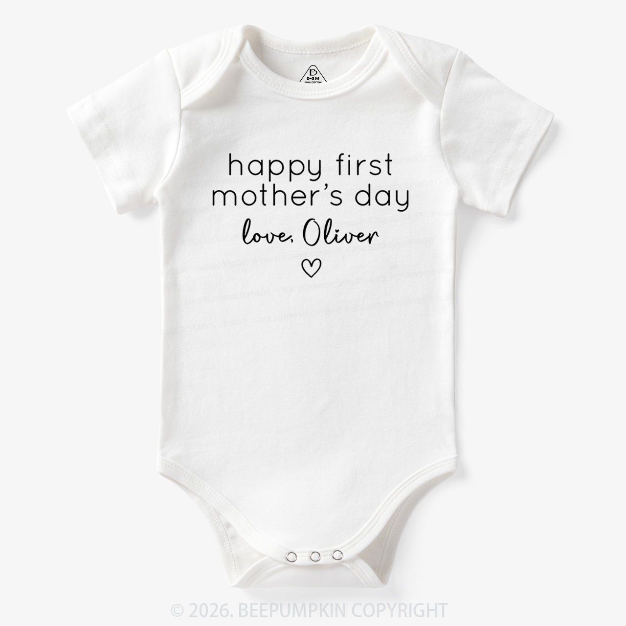 Personalised Retro Happy First Mother's Day Bodysuit