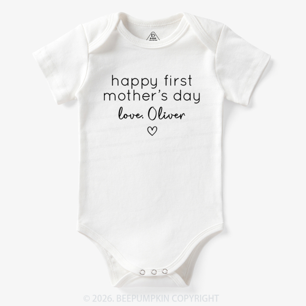 Personalised Retro Happy First Mother's Day Bodysuit