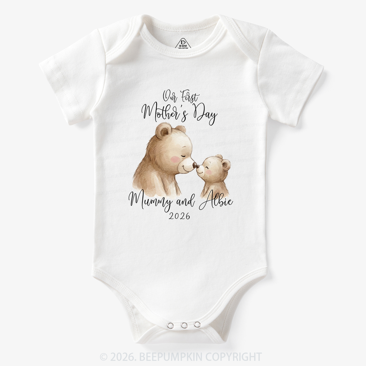 Personalised Teddy Bear First Mother’s Day Bodysuit