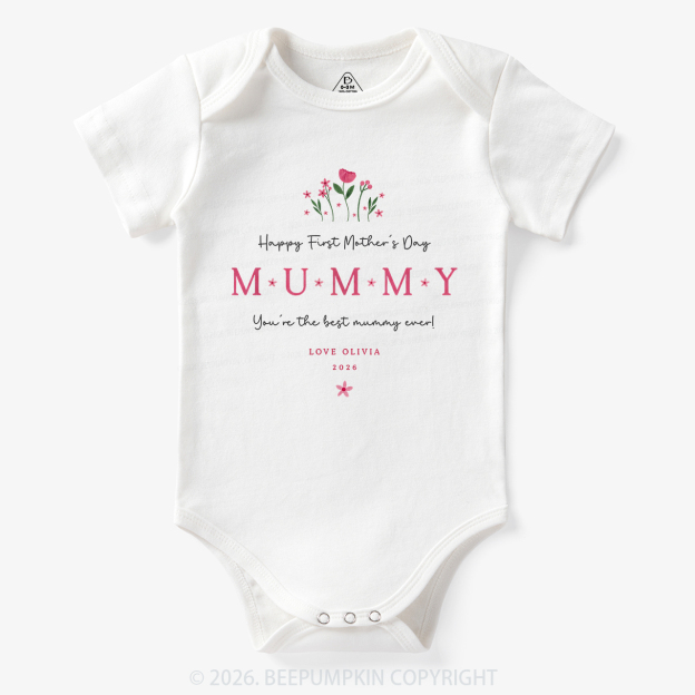 Personalized Our First Mother's Day Together Flower Bodysuit