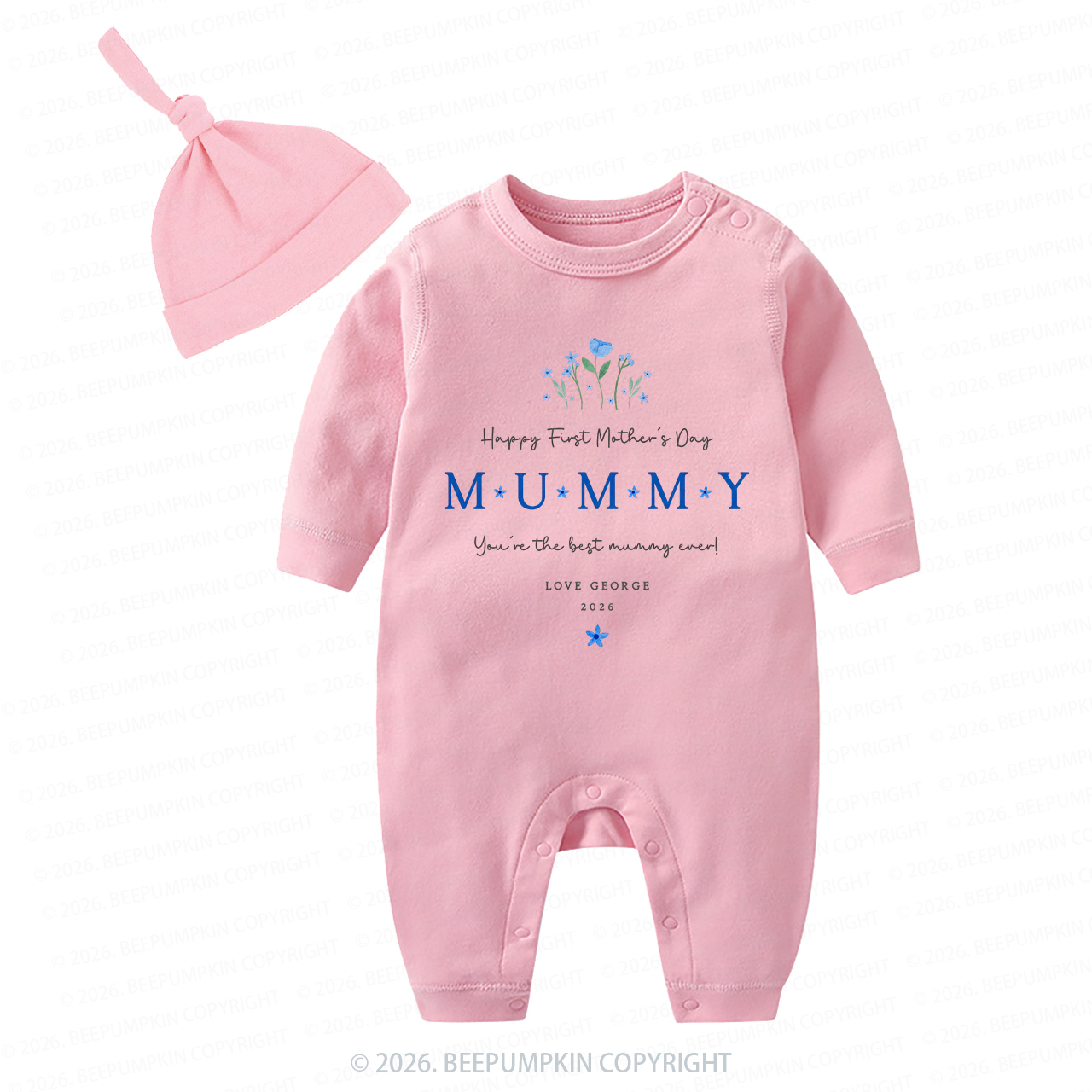Personalized Our First Mother's Day Together Flower Baby Coming Home Outfit